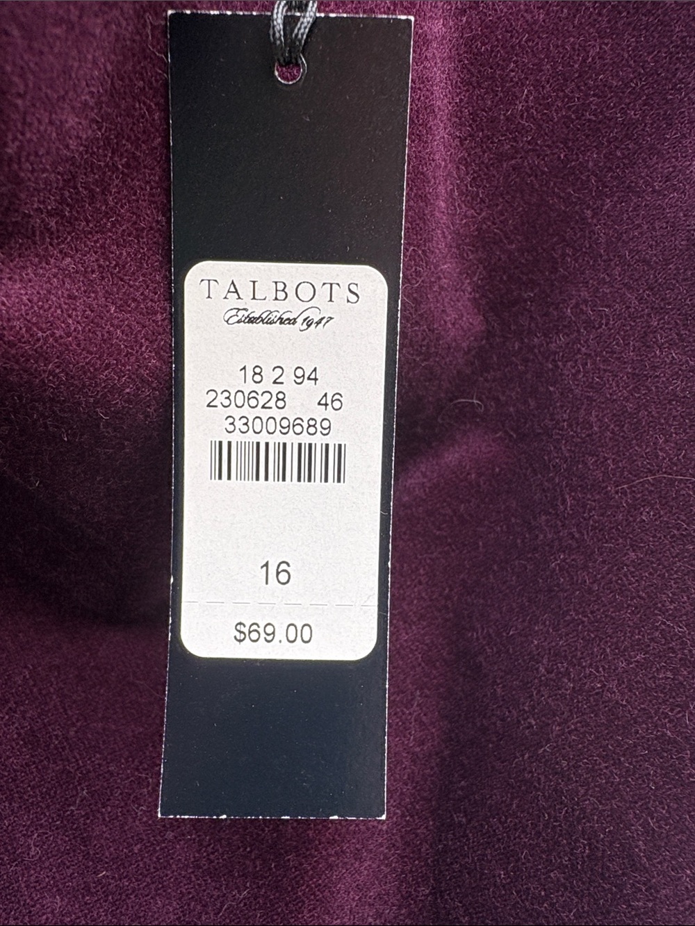 Talbots Plum Velvet Pencil Skirt - Picture 5 of 12